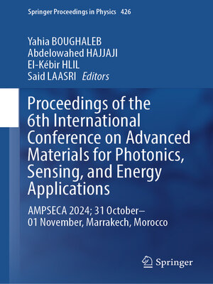 cover image of Proceedings of the 6th International Conference on Advanced Materials for Photonics, Sensing, and Energy Applications